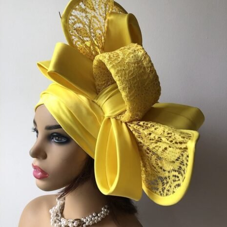 Yellow Fascinator Turban