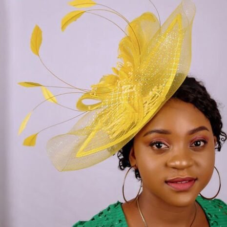 Yellow feather Fascinator Two Yellow feather Fascinator Two