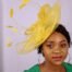 Yellow feather Fascinator Two