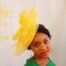 Yellow feather Fascinator Three