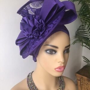 Ada Purple Fascinator Turban