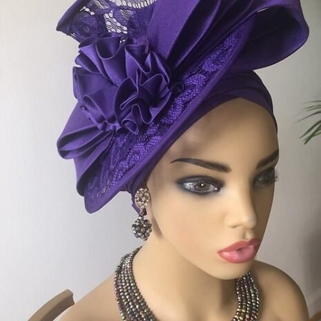 Ada Purple Fascinator Turban Four Ada Purple Fascinator Turban Four