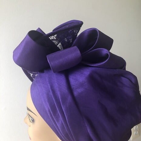 Ada Purple Fascinator Turban Five Ada Purple Fascinator Turban Five