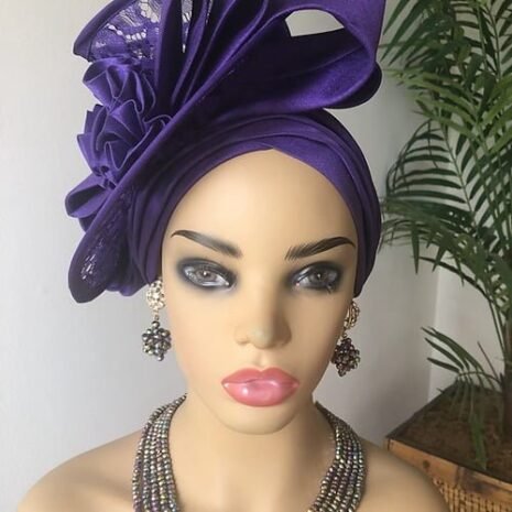 Ada Purple Fascinator Turban Six Ada Purple Fascinator Turban Six
