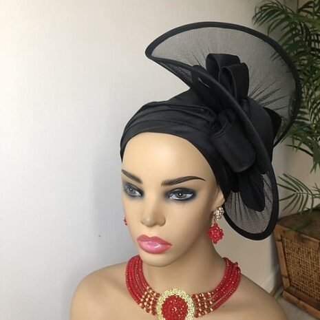 Black African Fascinator Turban