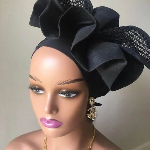 Black Burgundy Lilac Turban Two