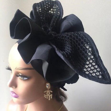 Black Burgundy Lilac Turban Three Black Burgundy Lilac Turban Three