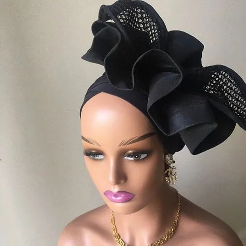 Black Burgundy Lilac Turban