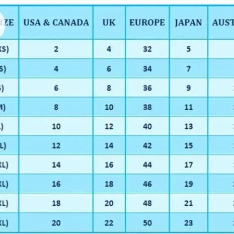 clothing size conversion chart for different regions clothing size conversion chart for different regions