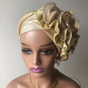 Gold Emily fascinator Turban
