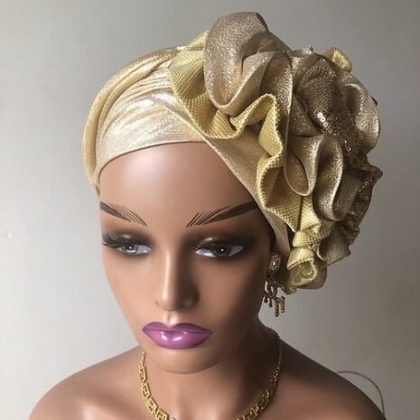 Gold Emily fascinator Turban