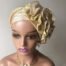 Gold Emily fascinator Turban Five