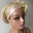 Gold Emily fascinator Turban Six