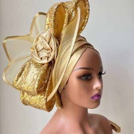 Gold Turban Fascinator Four Gold Turban Fascinator Four