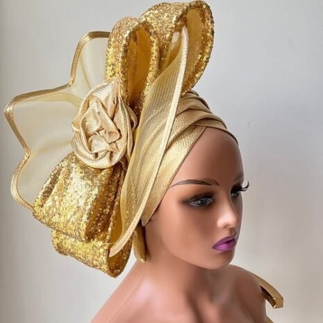 Gold Turban Fascinator Five Gold Turban Fascinator Five