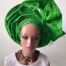 Green African Headtie Auto Gele Two
