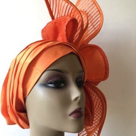 Orange Comfort Fascinator Turban Three Orange Comfort Fascinator Turban Three