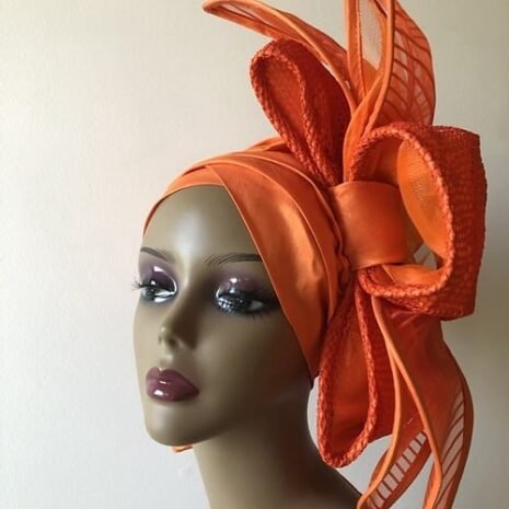 Orange Comfort Fascinator Turban Four Orange Comfort Fascinator Turban Four
