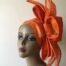 Orange Comfort Fascinator Turban Four