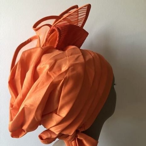 Orange Comfort Fascinator Turban Seven Orange Comfort Fascinator Turban Seven