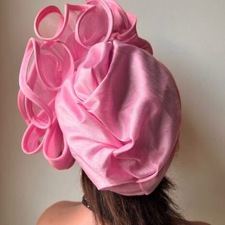 Pink Fascinator Headgear Back View Three Pink Fascinator Headgear Back View Three