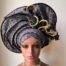 Pre Tied Silver Gold Auto Gele African Headpiece One