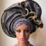 Pre Tied Silver Gold Auto Gele African Headpiece Four
