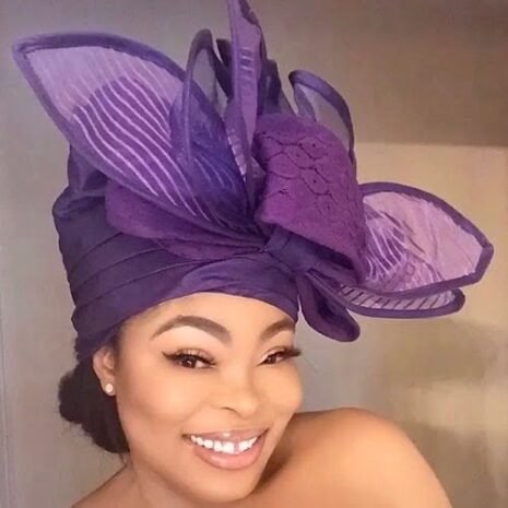 Purple Comfort Fascinator Turban Two Purple Comfort Fascinator Turban Two