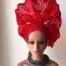 Red Auto Gele Head-tie Asa Auto Gele Wedding Gele Two