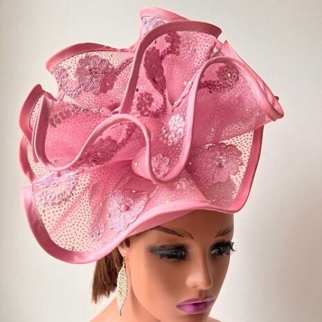 Rose Fascinator Turban Back View Four Rose Fascinator Turban Back View Four