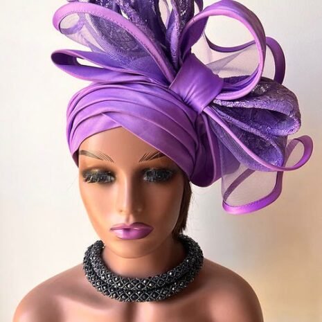 Sequin Bow Fascinator Turban Three Sequin Bow Fascinator Turban Three