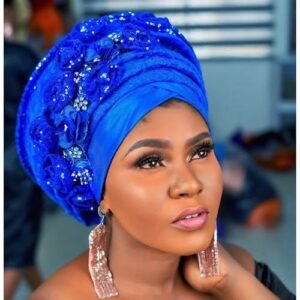 Shola's Blue Net Auto Gele