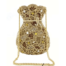 Gold Crystal Rhinestone Clutch With Hanging Chain Two