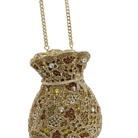 Gold-Crystal-Rhinestone-Clutch-With-Hanging-Chain Gold-Crystal-Rhinestone-Clutch-With-Hanging-Chain