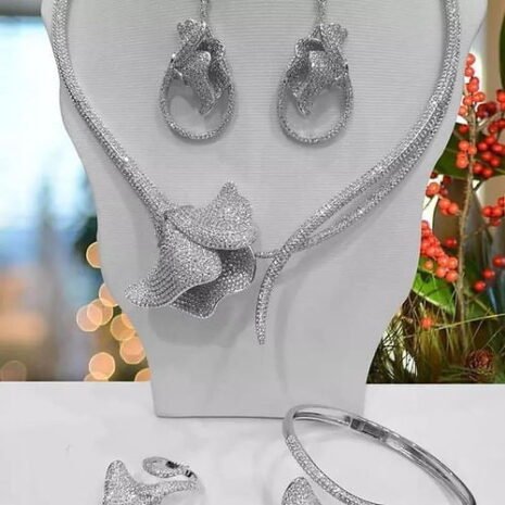 Silver Lilac Flower Choker Three Silver Lilac Flower Choker Three