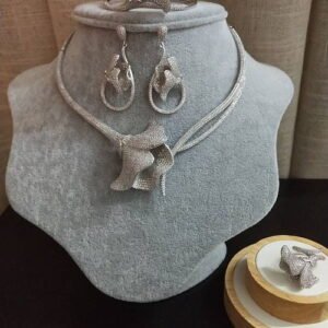 Silver Lilac Flower Choker