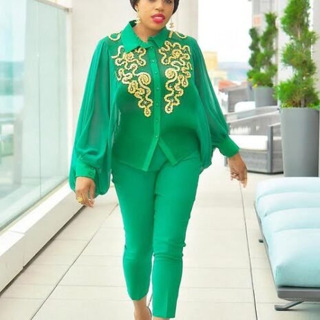 Embroidered Evening Pantsuit