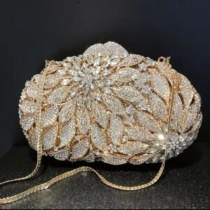 Gold and Silver Emerald Clutch