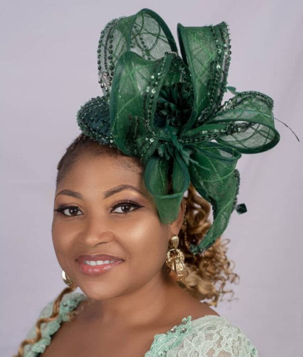 Boonie Green Statement Fascinator - Image 4