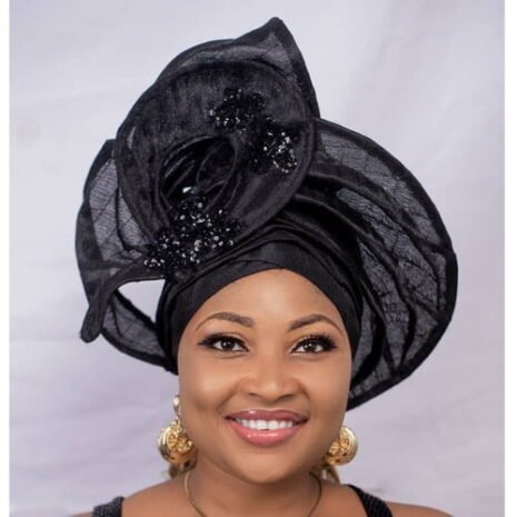 Elegant Black Auto Headwrap