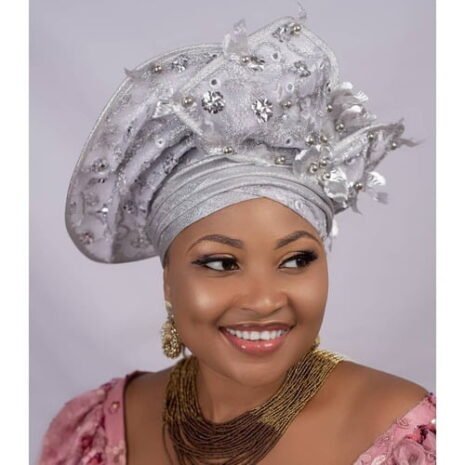 Silver-Bridal-Auto-Gele-One Silver-Bridal-Auto-Gele-One