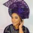 Ready made Purple Asoke Net Gele Two