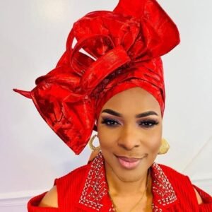 Ready made Red Auto Gele