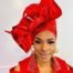 Ready made Red Auto Gele