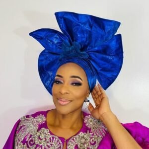 Royal Blue African Auto Gele