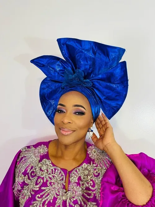 Royal Blue African Auto Gele