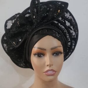 Kehinde Black Lace Auto Gele