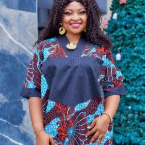 Angle Classy Short Sleeve Ankara Kaftan