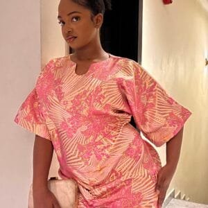 Vera Pink Gold Short Sleeve Cocktail Dress