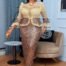 Maryam Sequins Evening Gown Gold Brown